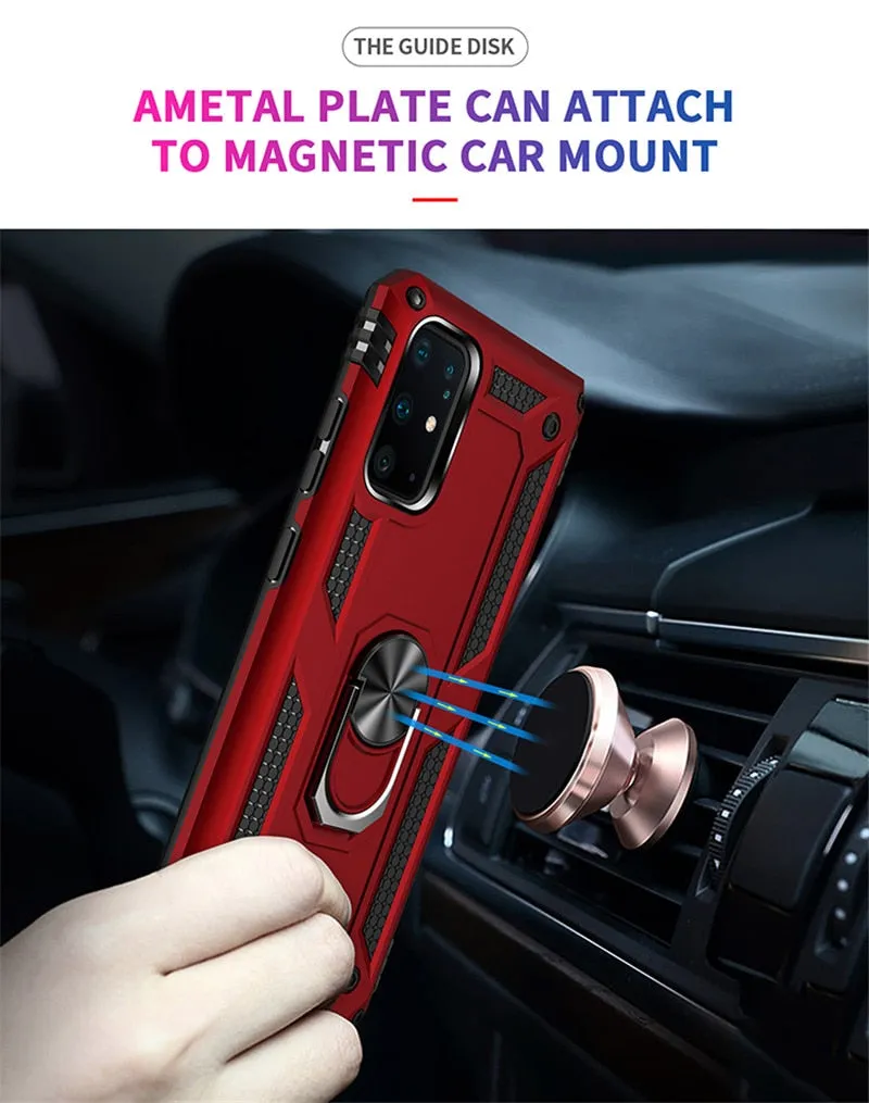 For Samsung Galaxy S20 S20 Plus S21 S22 S23 Ultra Luxury Armor Magentic Ring Car Holder Cover for Samsung S20 S21 FE 5G Cases