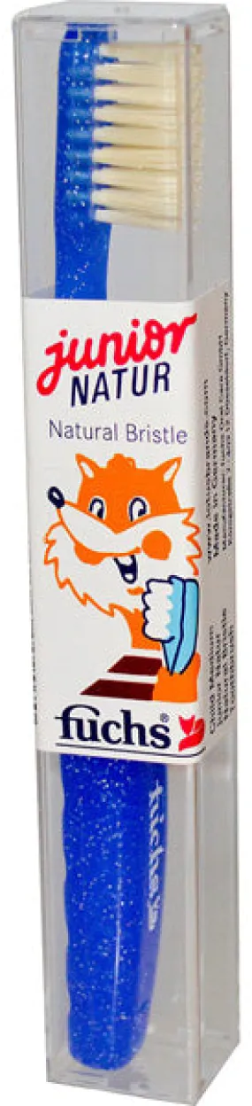 FUCHS BRUSHES - Natural Bristles Junior Toothbrush Medium - 12 Brushes