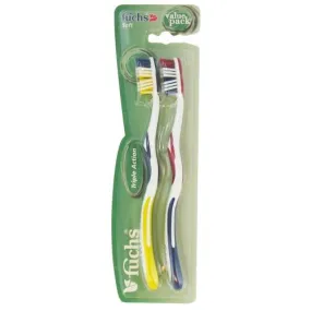 Fuchs Toothbrush - Triple Action - Soft - 2 Count - 1 Case