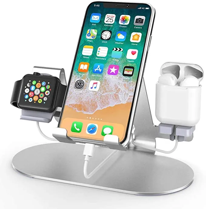 Gabba Goods 3-in-1 Tech Stand with Phone Stand Watch Stand & Airpods Holder