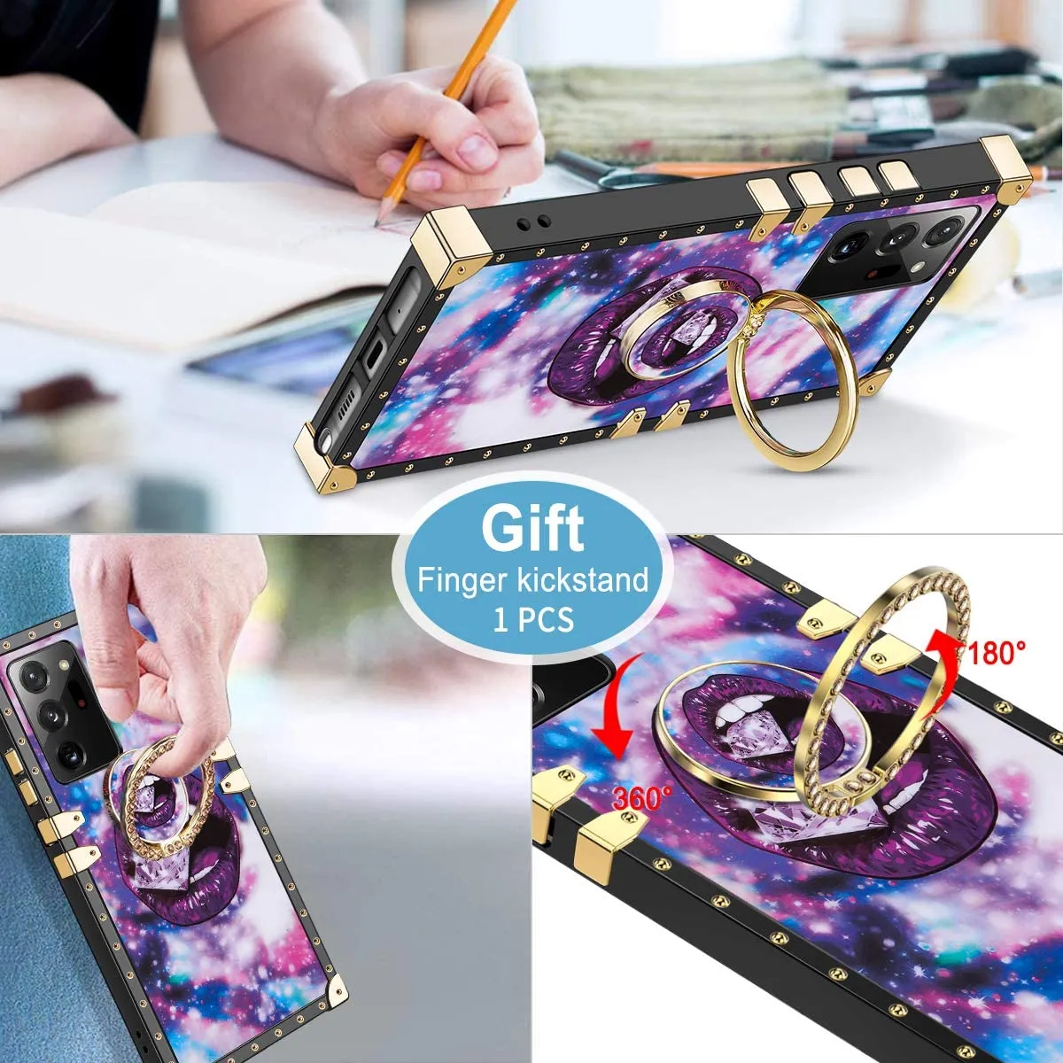 Galaxy Note 20 Ultra Case with Ring Holder | Women's Luxury Note 20 Ultra Case