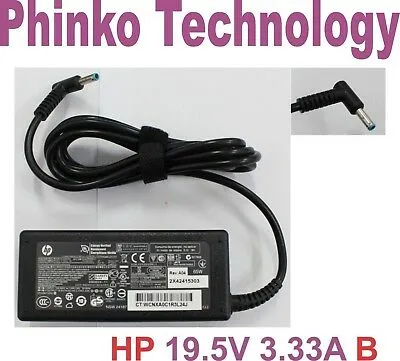 Genuine Original 65W AC Adapter Charger for HP 19.5V 3.33A 4.5x3.0mm Blue Tip