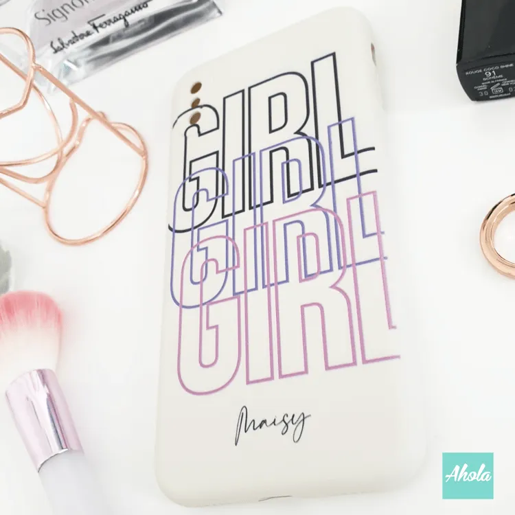 【GIRL】Ultra Thin Silicone Soft iPhone Case  矽膠全包邊自訂名字電話殼