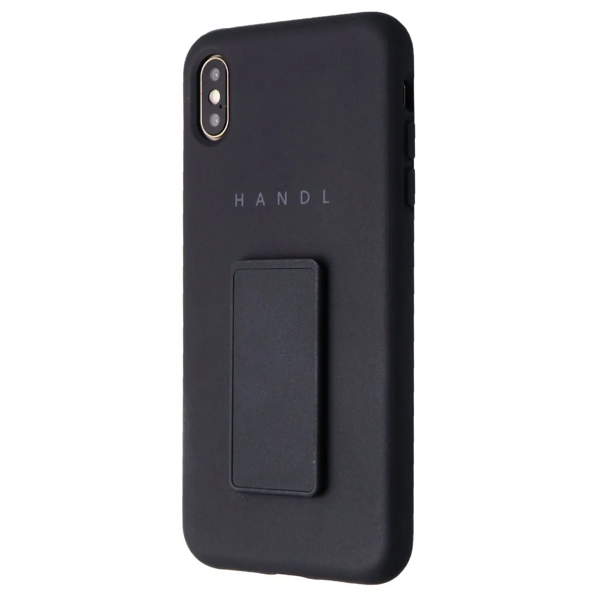 HANDL Soft Touch Phone Case with Supporting Stand/ Grip for iPhone Xs Max- Black