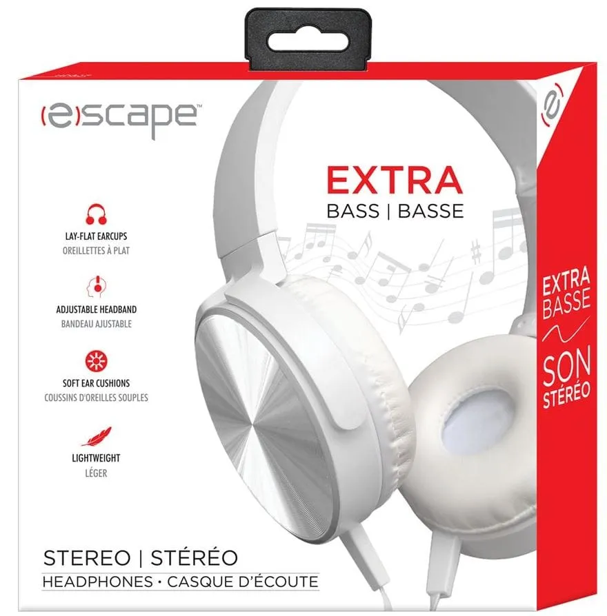 Headphones Over-Ear Extra Bass White Escape