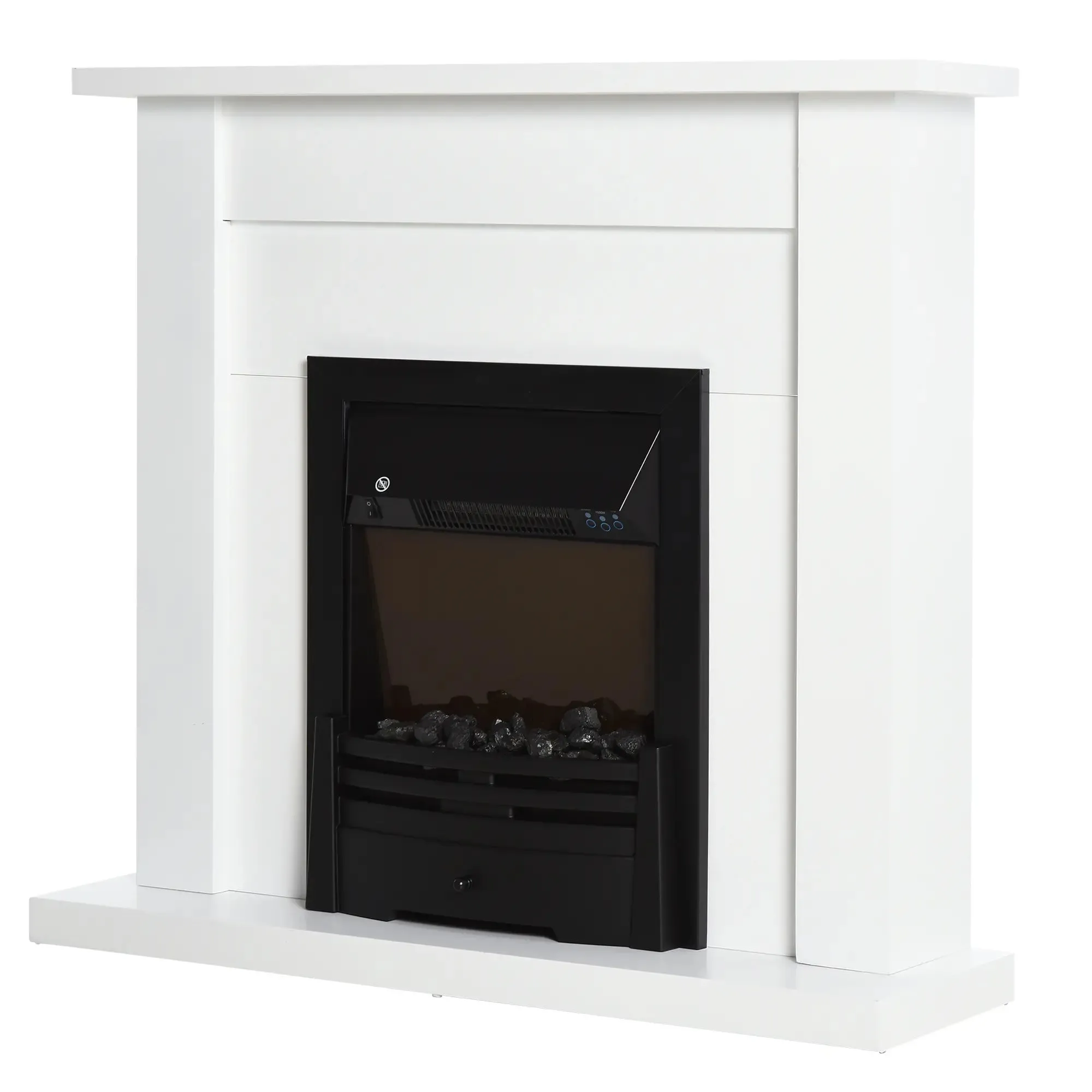 Homcom Dual-Power Electric Fireplace Suite with Mantlepiece