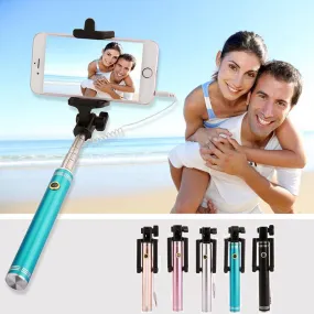 Hot! Universal 17-80CM Luxury Mini Selfie Stick Tripod Monopod for Iphone samsung Android IOS Wired Palo Self Groove Camera Para