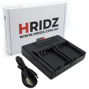 Hridz BCF10 Dual Battery Charger For Panasonic DMW-BCF10 FUNP48 BCF10E BCF10PP CGA-S009 S009E 106B