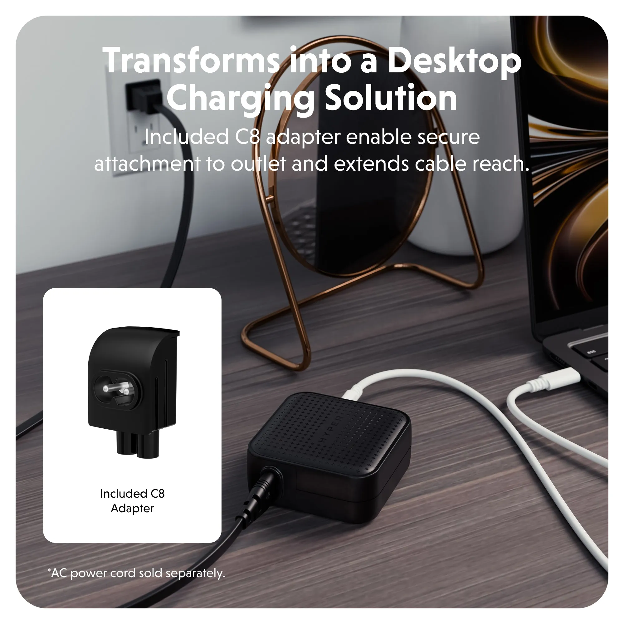 HyperJuice® 70W USB-C GaN Travel Charger - Black