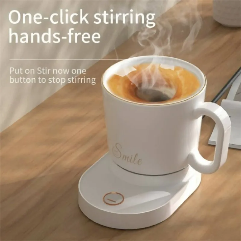 IDZ011 Desktop Phone Wireless Charger Smart Stirring Cup Automatic Self Stirring Coffee Cup(White)