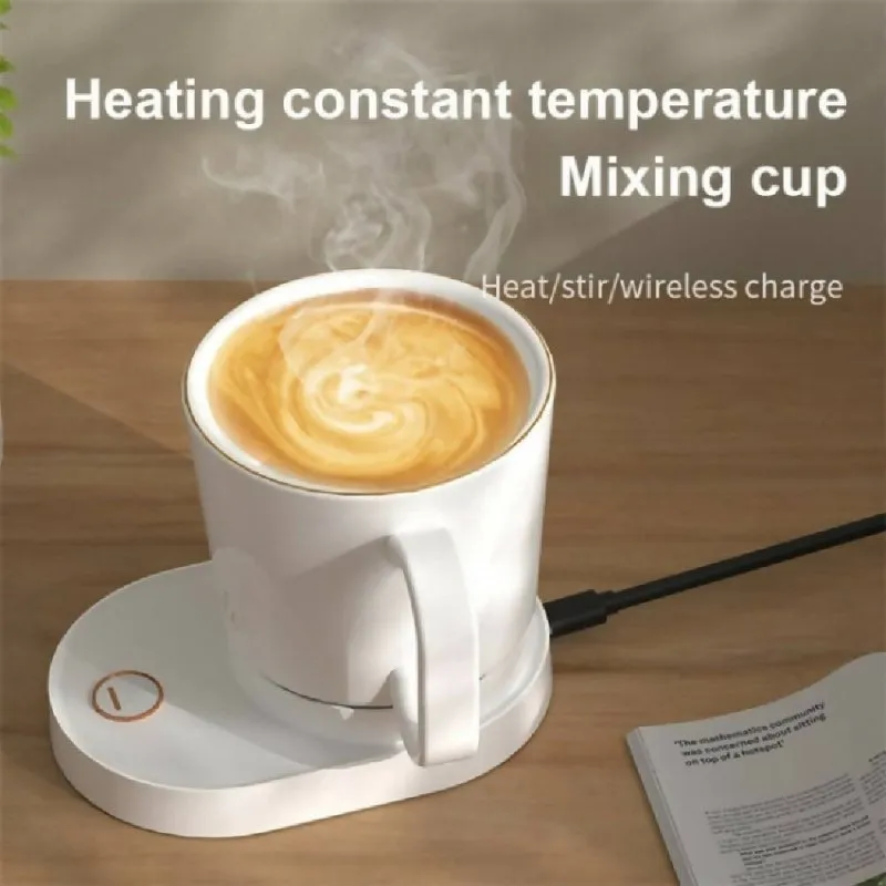 IDZ011 Desktop Phone Wireless Charger Smart Stirring Cup Automatic Self Stirring Coffee Cup(White)