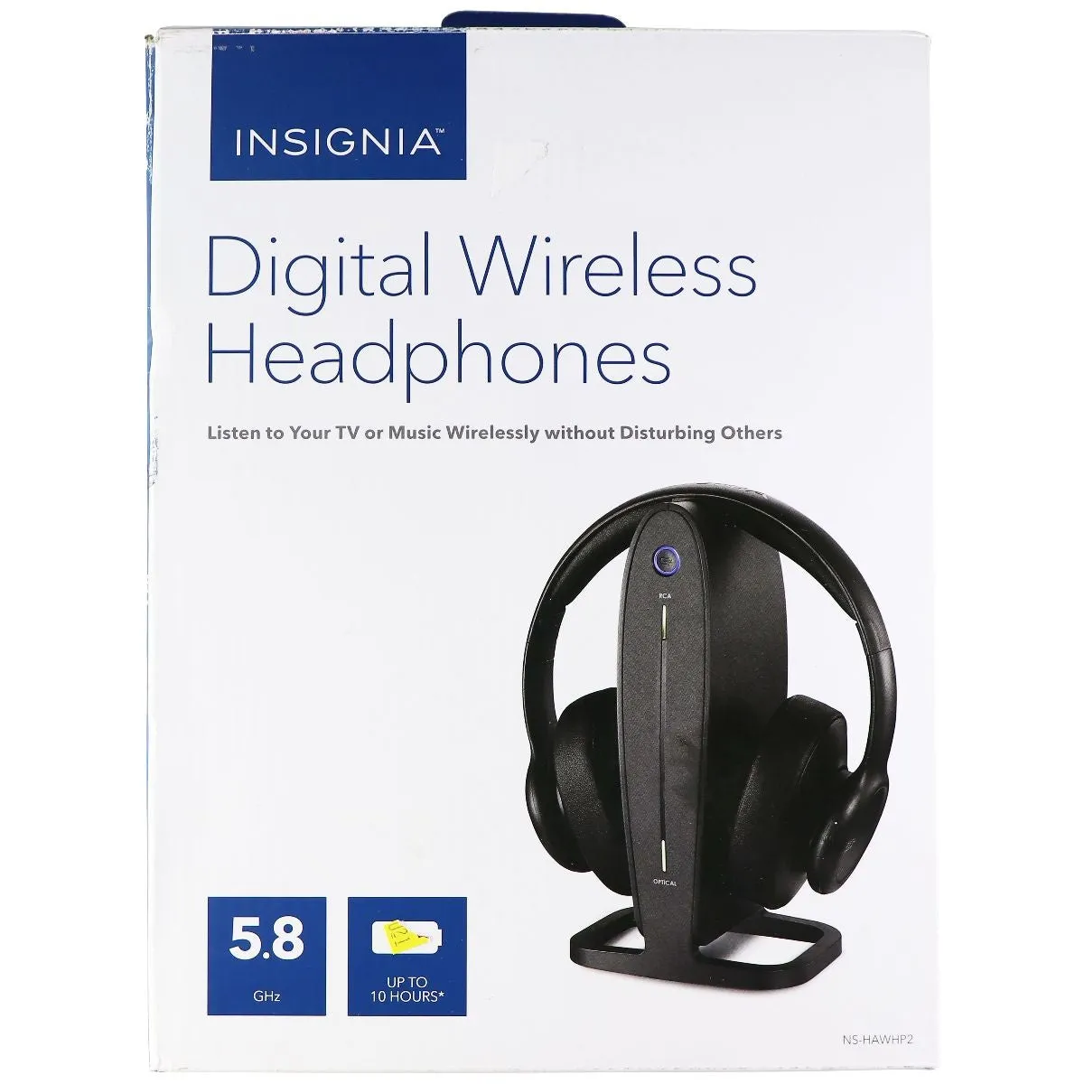 Insignia Digital RF Wireless Over-the-Ear 5.8 GHz Headphones - Black (NS-HAWHP2)