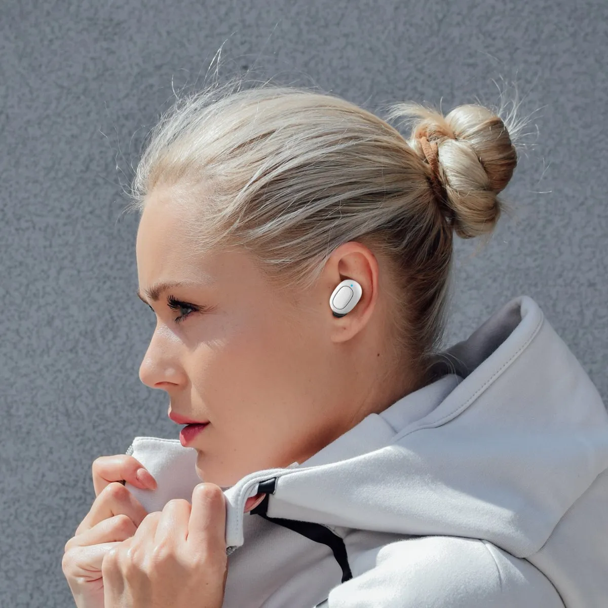 INSMA AirBuds  with QI Charging Case Mini TWS Earphone bluetooth 5.0 Earbuds Hi-Fi Stereo Wireless  Headset White