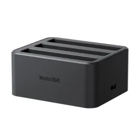 Insta360 X4 Fast Charger Hub with Triple Battery Charging Slot, Intelligent Management with Independent Overcharge Protection, and USB Type C Interface CINSBBMJ