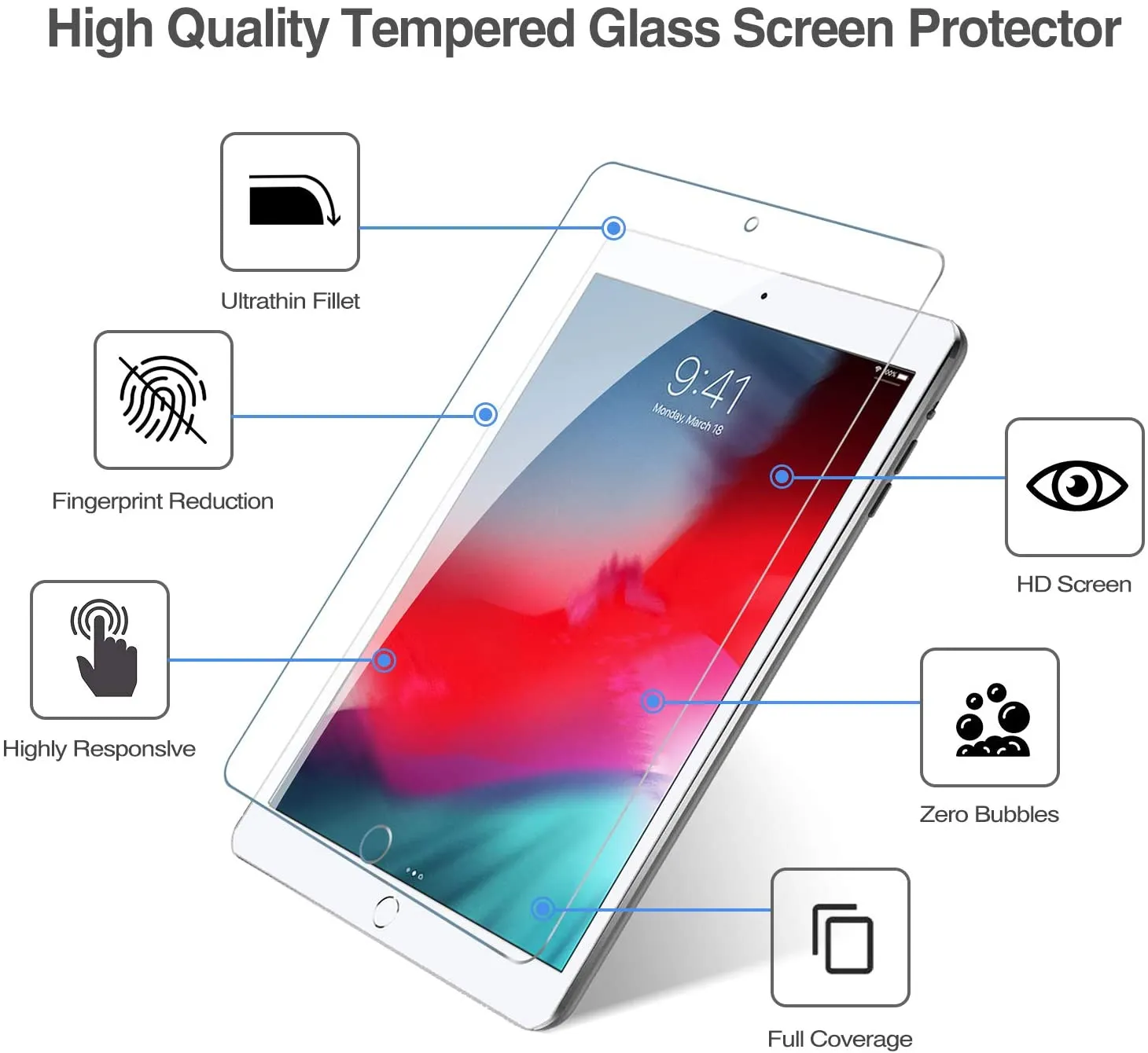 iPad Air 3rd Gen 10.5"/ iPad Pro 10.5" Tempered Glass Screen Protector | ProCase