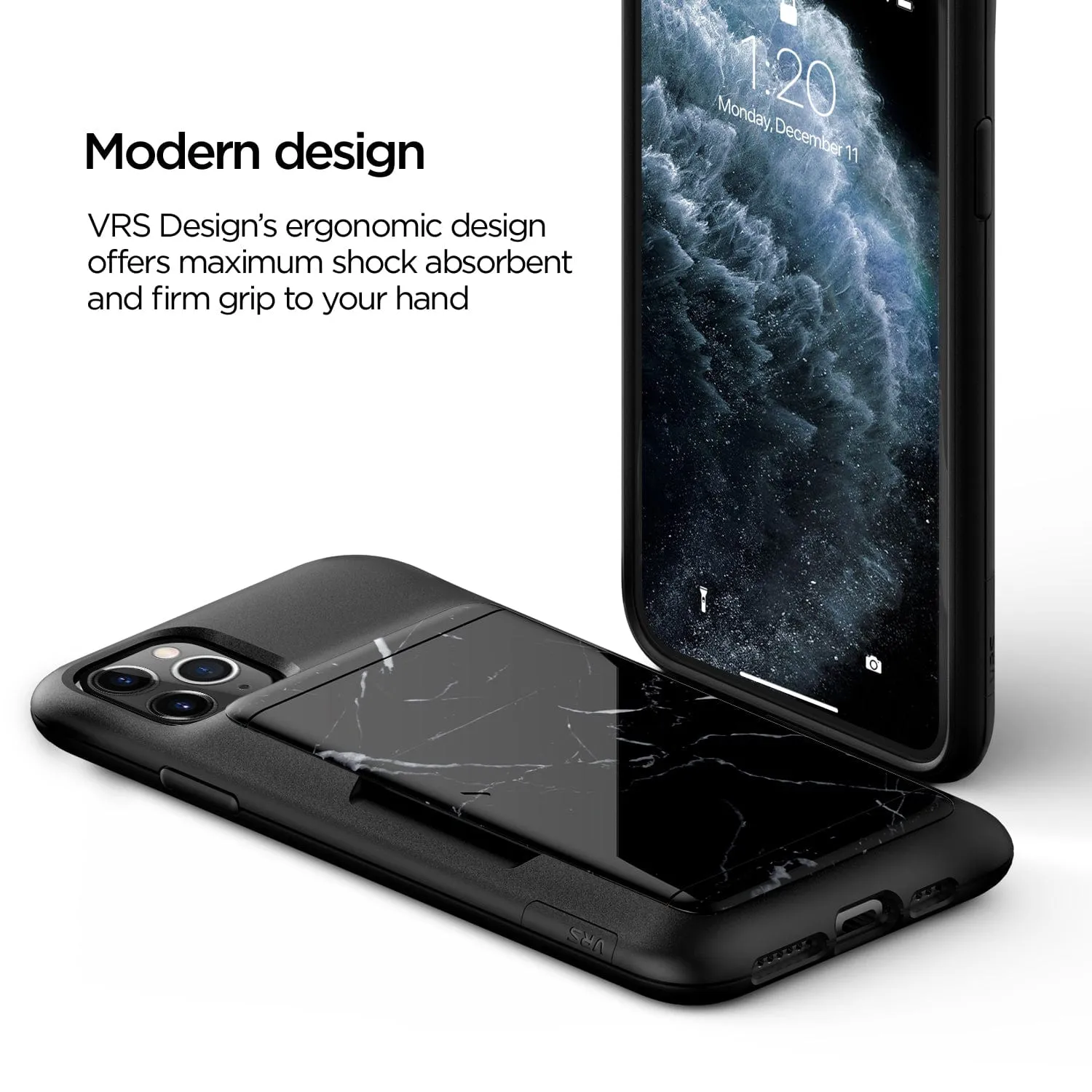 iPhone 11 Pro Max Case Damda Glide Black Marble By VRS Desing