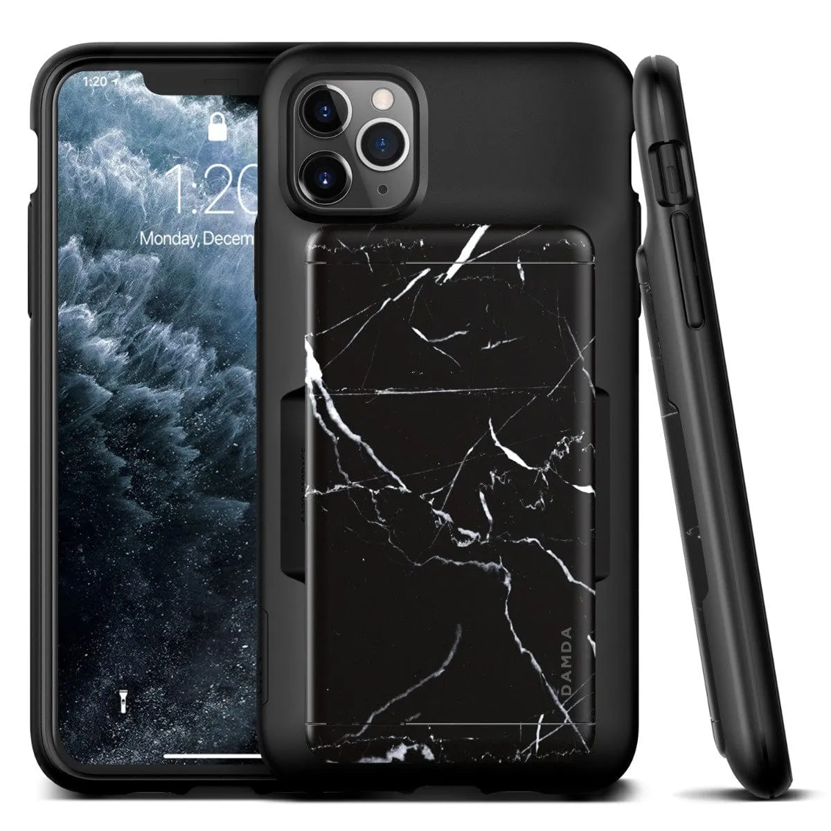 iPhone 11 Pro Max Case Damda Glide Black Marble By VRS Desing