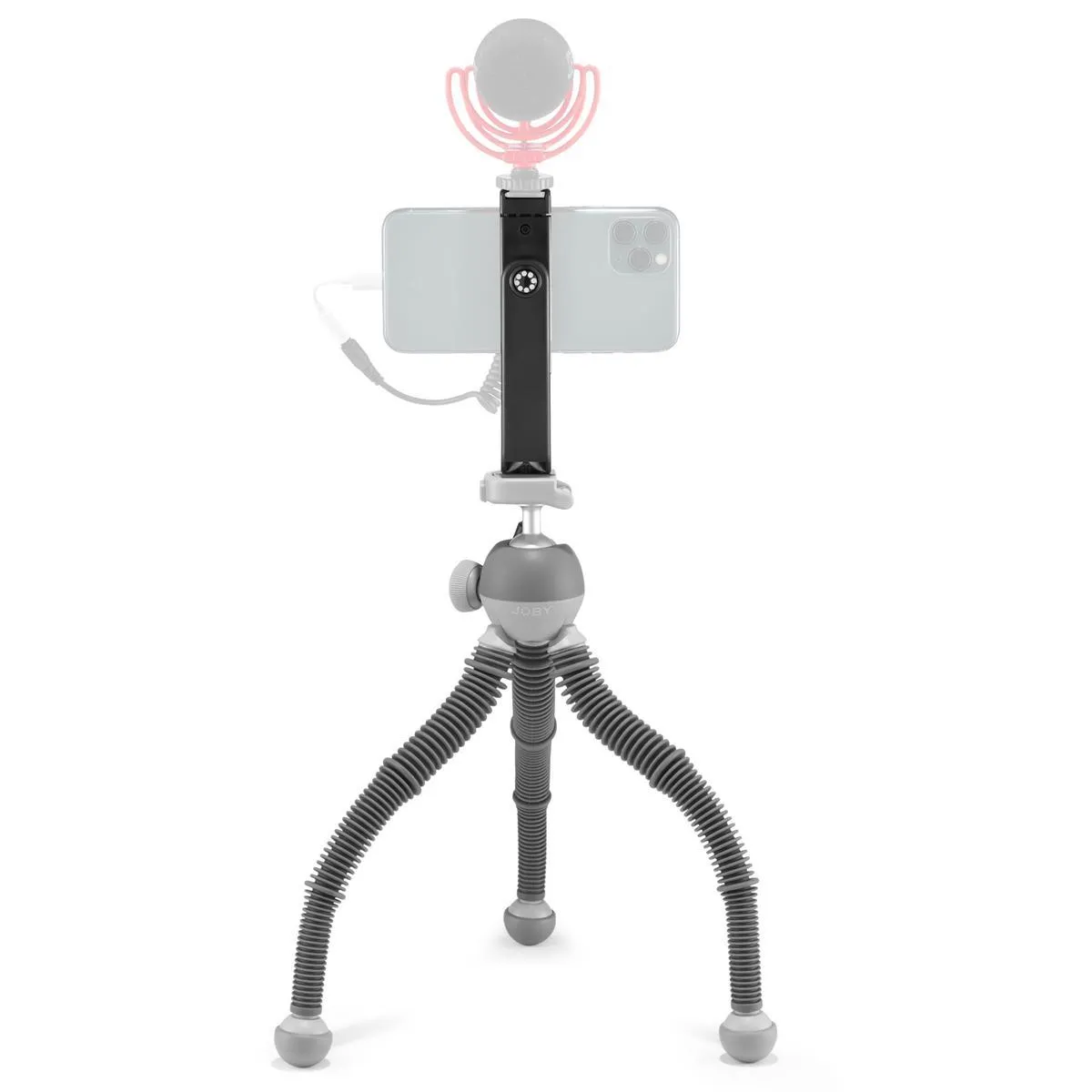 JOBY Podzilla Large Tabletop Tripod with Griptight 360 Phone Mount Kit (Gray)