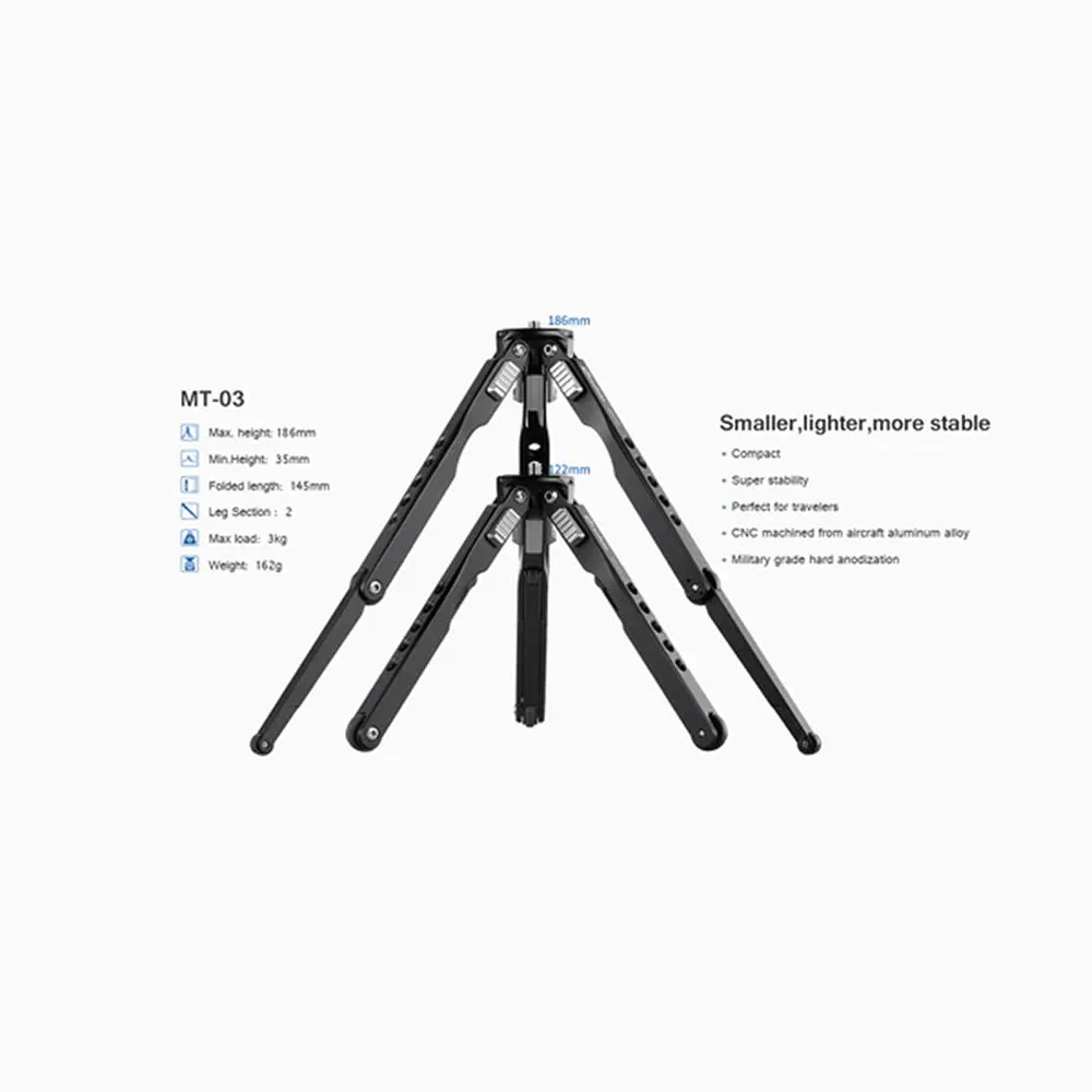 Leofoto MT-03 LH-25 Table Top Tripod Kit, Black