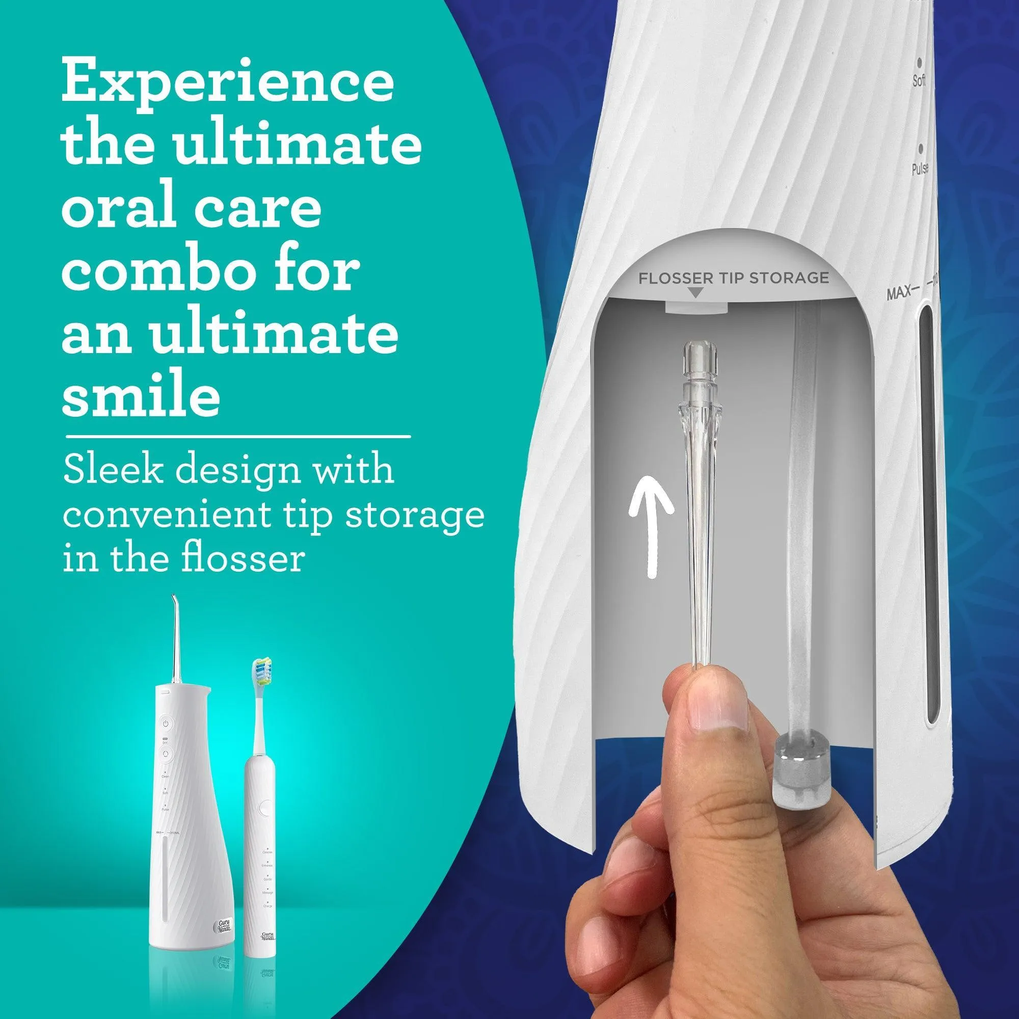 Lion & Lamb 2.0 Portable Toothbrush & Water Flosser - White