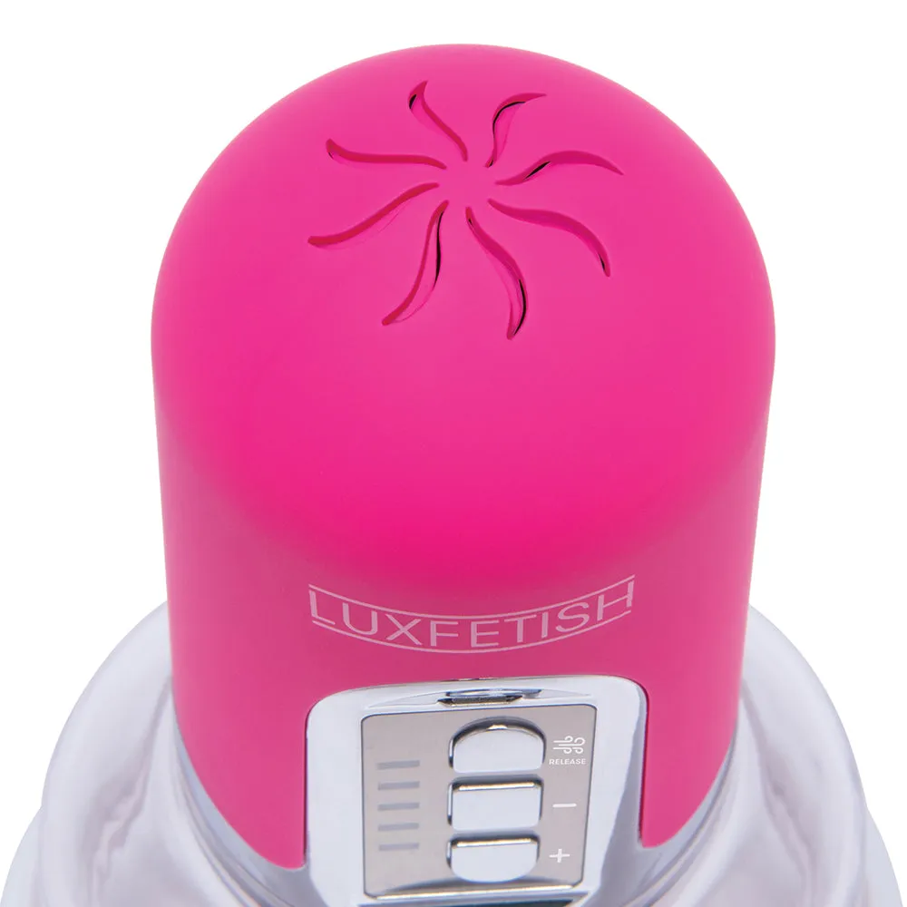 Lux Fetish Rechargeable 4-function Auto Pussy Pump with Clit Clamp