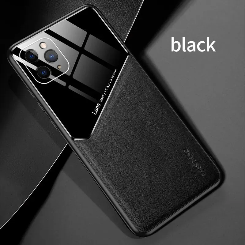 Luxury Leather Plexiglass Shockproof iPhone Case