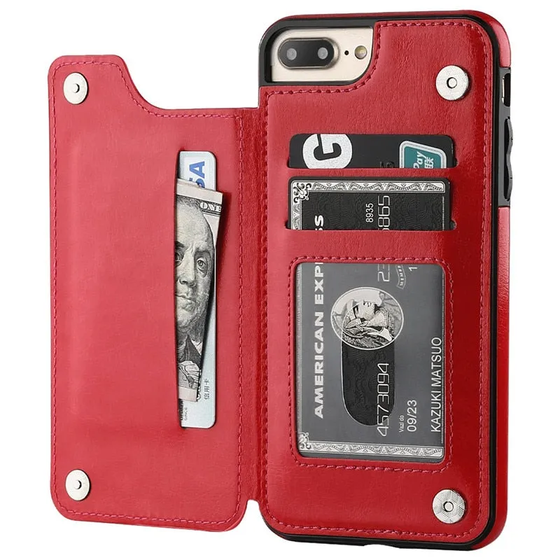 Luxury Slim Fit Premium Leather Flip Case For iPhone