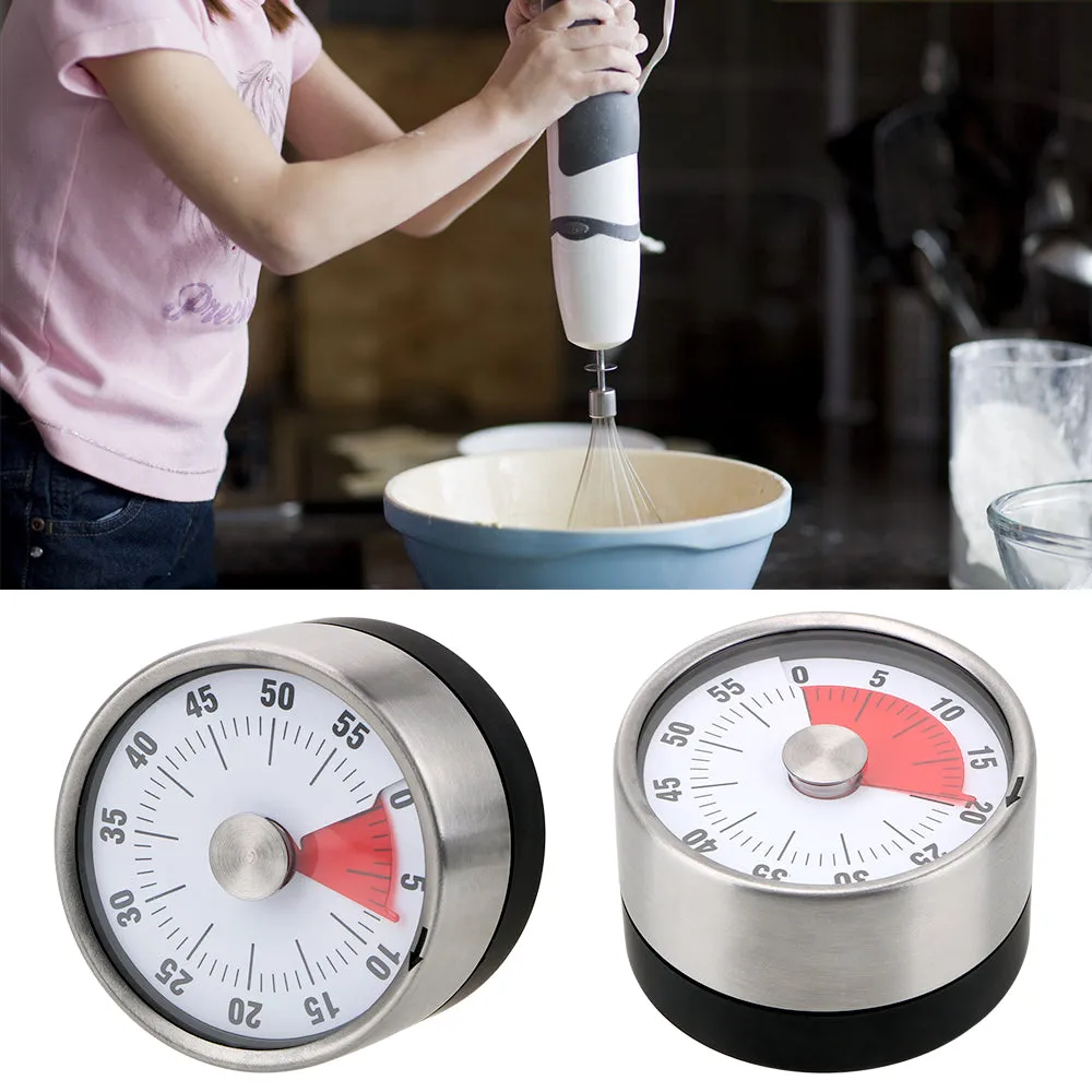 Magnet Round Shape Time Reminder 60 Minutes Kitchen Timer Countdown Alarm Reminder Mechanical Timer Cooking Timer