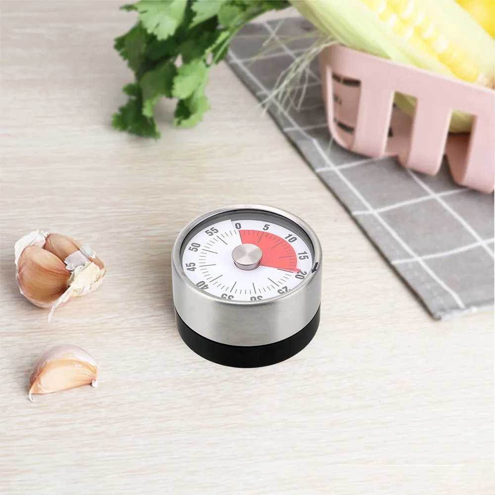 Magnet Round Shape Time Reminder 60 Minutes Kitchen Timer Countdown Alarm Reminder Mechanical Timer Cooking Timer