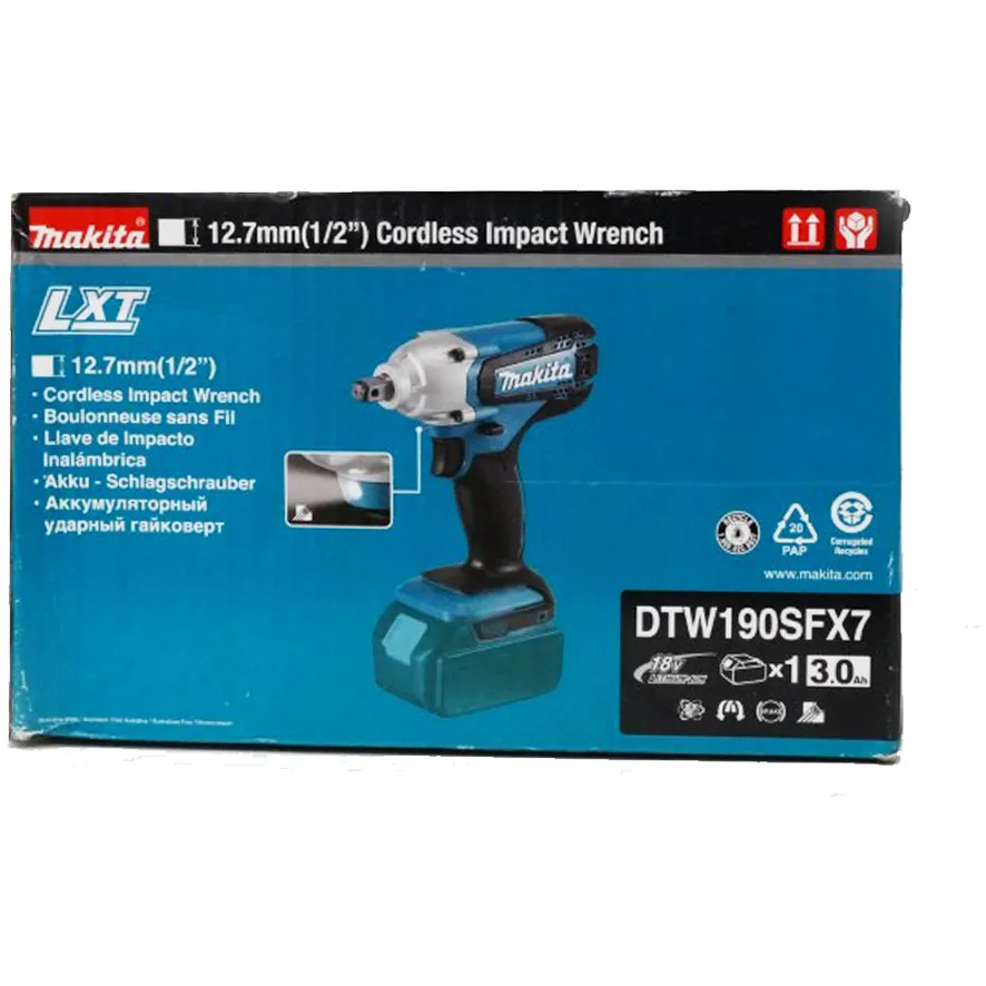 Makita DTW190SFX7 18V Cordless Impact Wrench (LXT-Series) (Damaged Box)