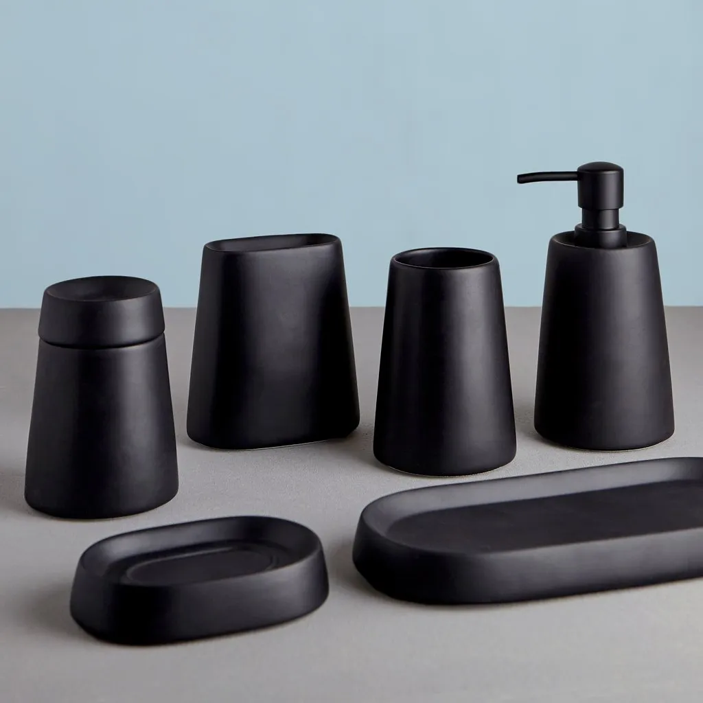 Matte Black Ceramic Bath Accessories, Soap Dish