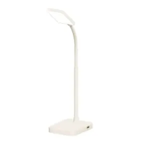 MaxLite Slim LED Light Desk Lamp with Built-In USB Charging Port - White (4 Watts)