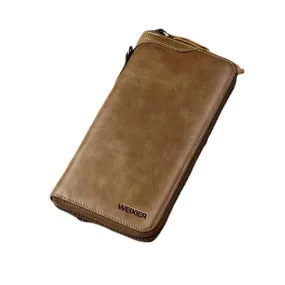 Men Genuine Leather Vintage Card Holder Wallet Phone Bag