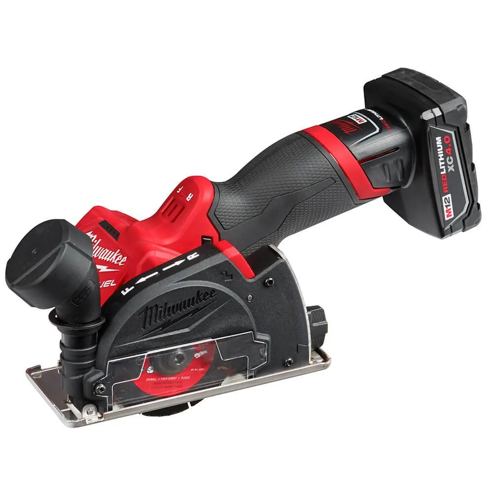 Milwaukee 2522-21XC M12 FUEL 12V 3-Inch 4.0Ah Cordless Cut Off Tool Kit