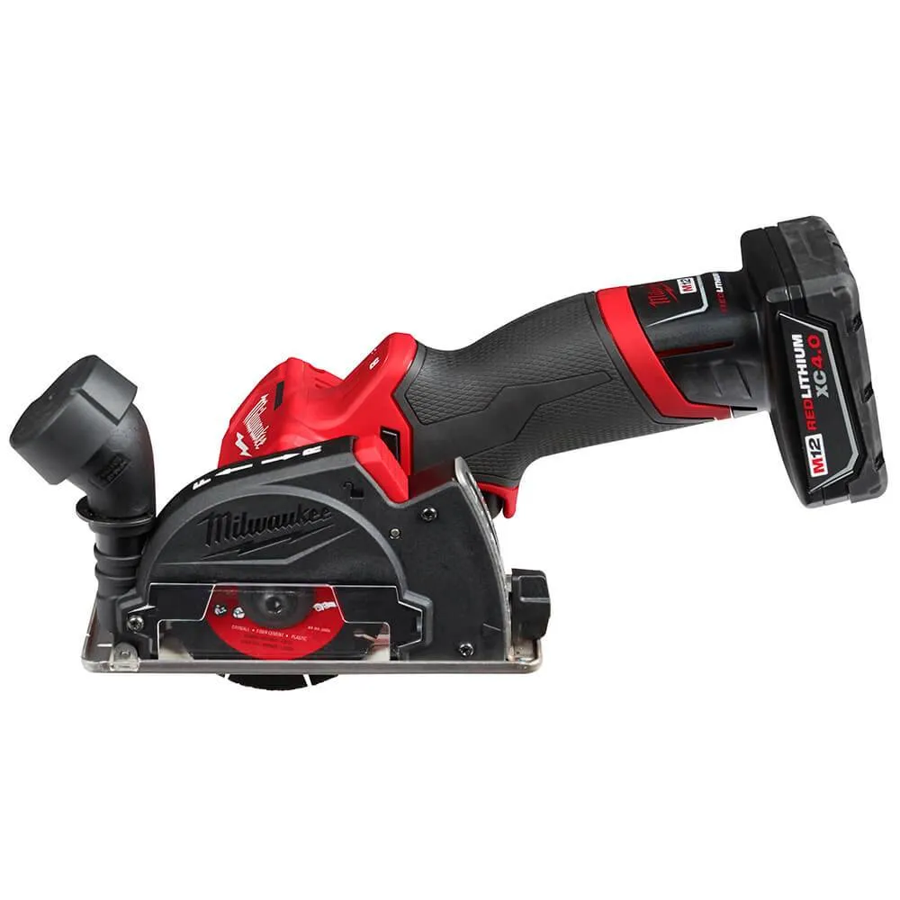 Milwaukee 2522-21XC M12 FUEL 12V 3-Inch 4.0Ah Cordless Cut Off Tool Kit