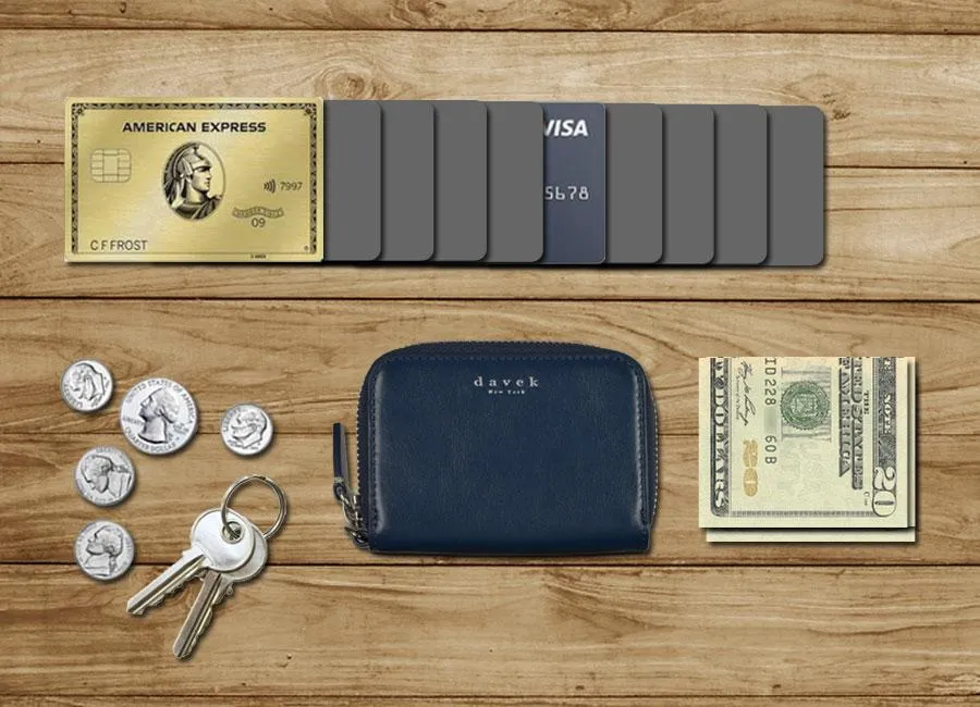 MINI ZIPPER WALLET - Navy