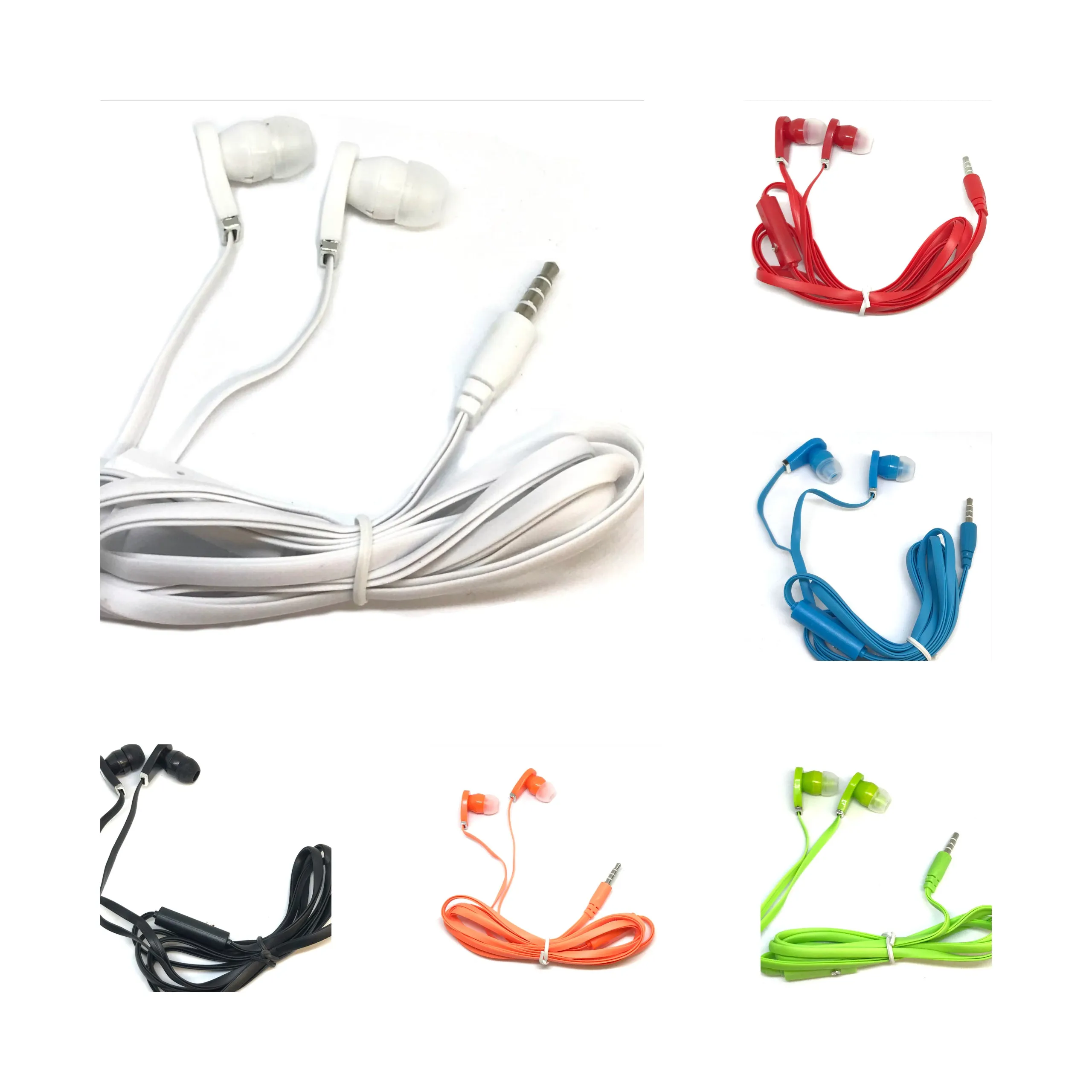 Mixed Color Stereo Deluxe Earbuds With Microphone