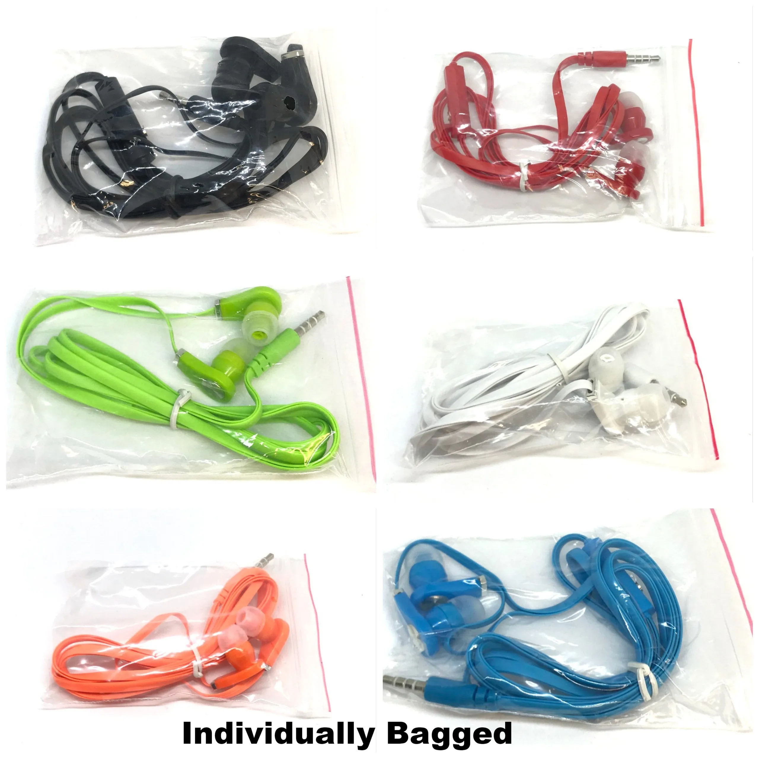 Mixed Color Stereo Deluxe Earbuds With Microphone