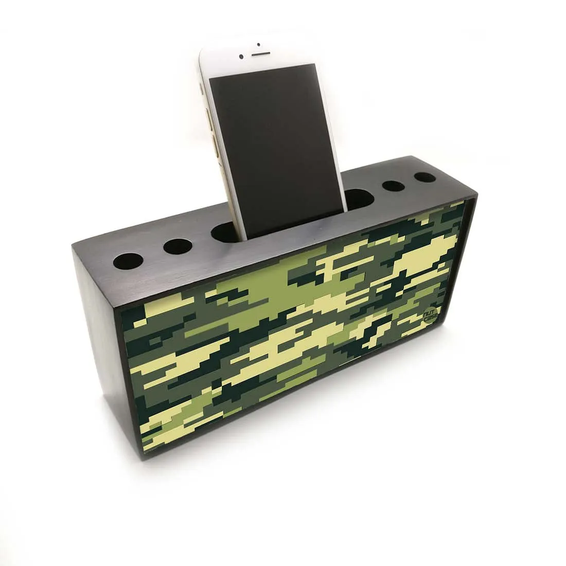 Mobile Phone Stand Pen Desk Organizer for Office - 8 Bit Camo