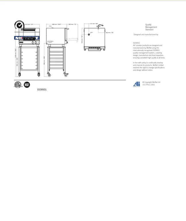 Moffat Convection Oven 3 Pan Half-size 120v