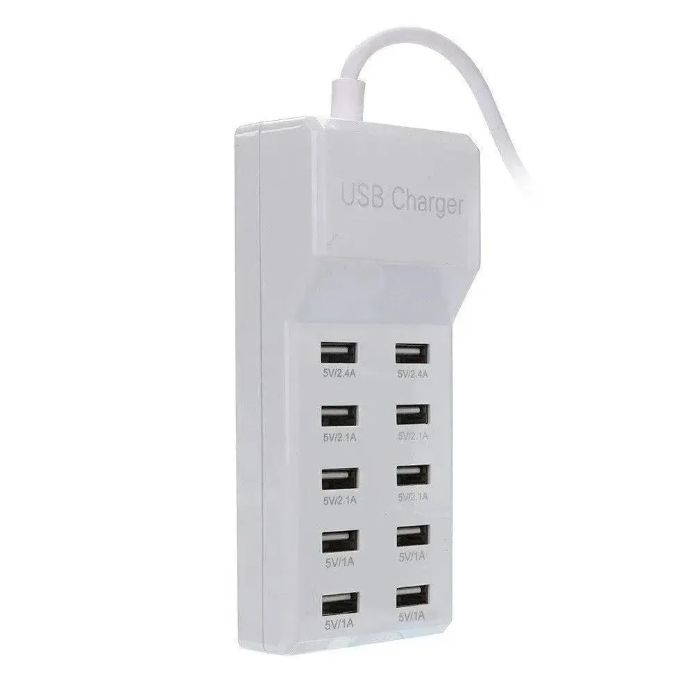 Multi USB Charger 10-Port 60W/12A Desktop