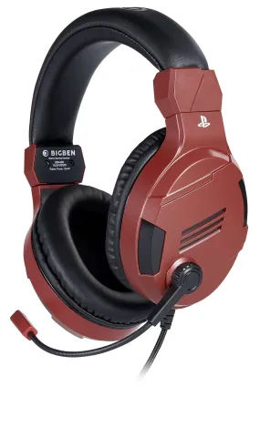 Nacon Bigben Gaming Headphones With Microphone Ps4 V3 Red Ps4ofheadsetv3red