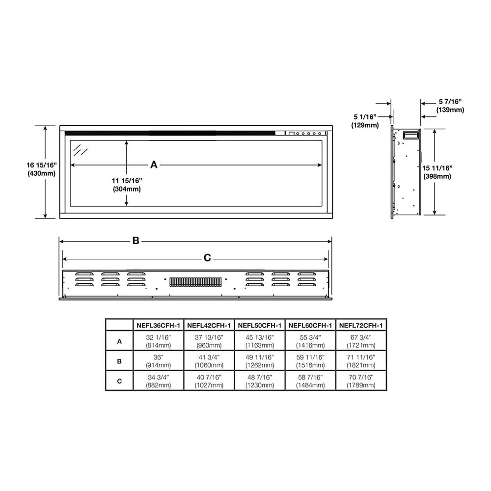 Napoleon Entice 60-in Linear Electric Fireplace