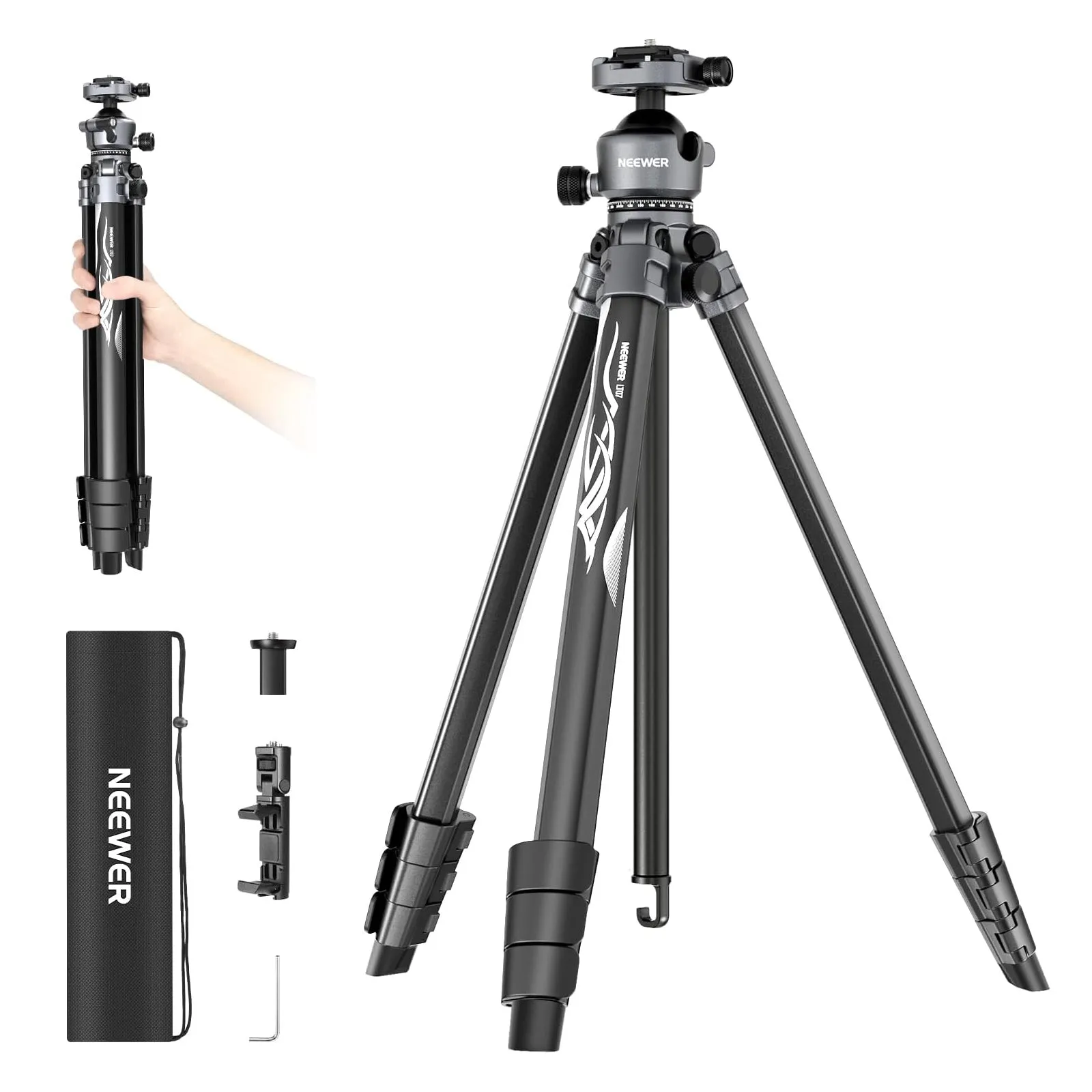 NEEWER LT07 61" Aluminum Travel Tripod