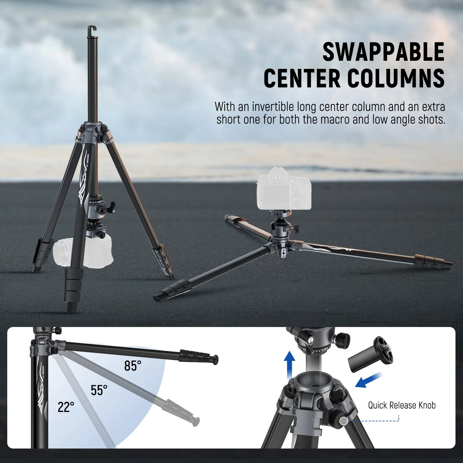 NEEWER LT07 61" Aluminum Travel Tripod