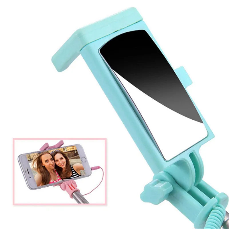 New Bakeey Mini Selfie Stick With Mirror adjustab Phone Holder For iPhone for Xiaomi-Redmi Hot Universal Photography Holders