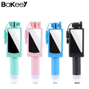 New Bakeey Mini Selfie Stick With Mirror adjustab Phone Holder For iPhone for Xiaomi-Redmi Hot Universal Photography Holders