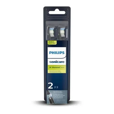 New - Philips Sonicare DiamondClean Replacement Electric Toothbrush Head - HX6062/95 - Black - 2pk