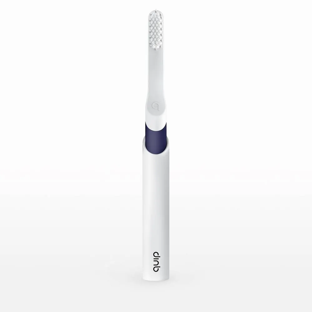 New - quip Rechargeable Sonic Plastic Electric Toothbrush with Timer and Travel Case/Mount - Midnight Blue