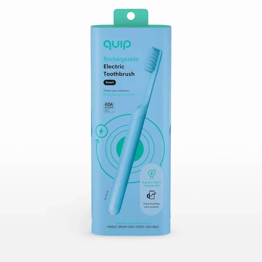 New - quip Smart Recharge Plastic Electric Toothbrush - Sky Blue